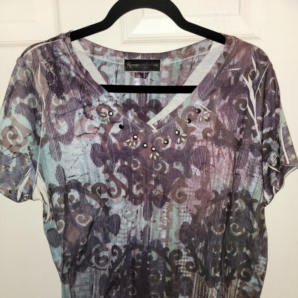 Purple Design Shirt  Short Sleeve